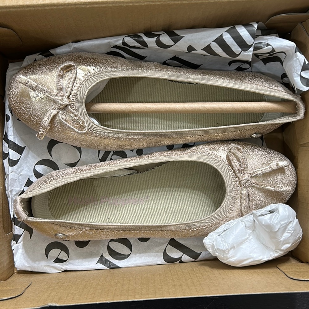 Hush Puppies Unisex-Child Josie Ballet Flat rose gold